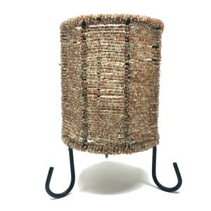 Vintage Brown Beaded Tea Light Candle Holder
